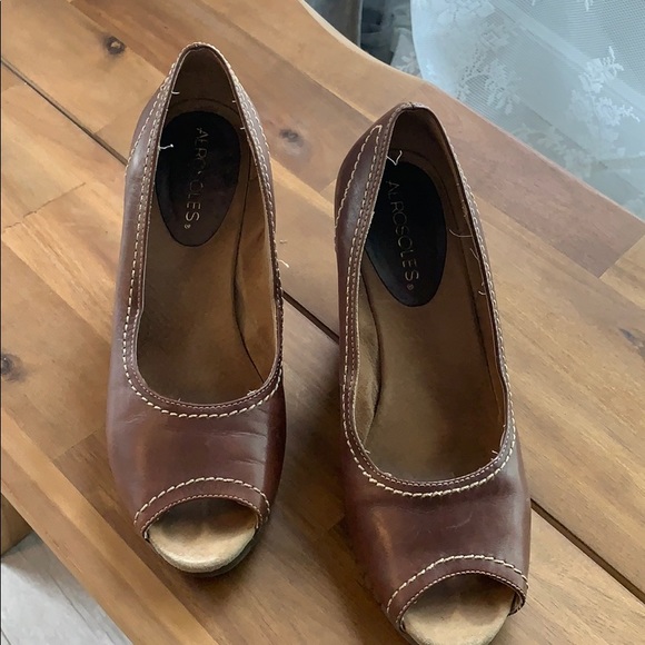 Aerosoles brown leather wedge heel - Picture 2 of 5